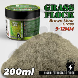 Static Grass Flock 9-12mm Brown Moor Grass 200 ml
