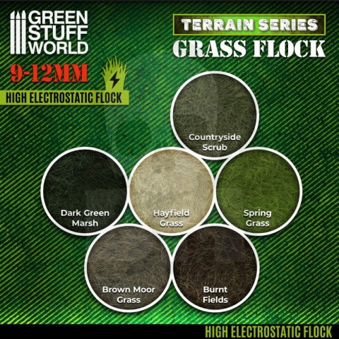 Static Grass Flock 9-12mm Burnt Fields 200 ml