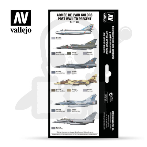 Vallejo 71627 Zestaw Air War 8 farb - Armée De L'air Colors Post WWII to Present