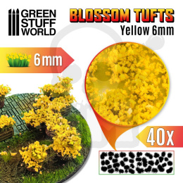 Blossom Tufts - 6mm self-adhesive - Yellow Flowers