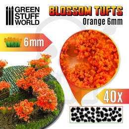 Blossom Tufts - 6mm self-adhesive - Orange Flowers