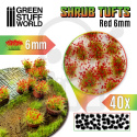 Shrubs Tufts - 6mm self-adhesive Red Flowers - kępki roślin czerwone kwiaty