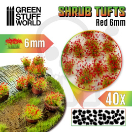Shrubs Tufts - 6mm self-adhesive - Red Flowers