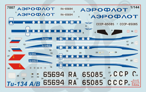 1:144 Civil Airliner Tu-134A/B-3