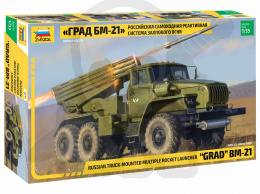 1:35 Russian truck-mounted multiple rocket launcher GRAD BM-21